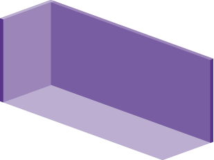 Grafische Darstellung eines Eckstands mit zwei offenen Seiten